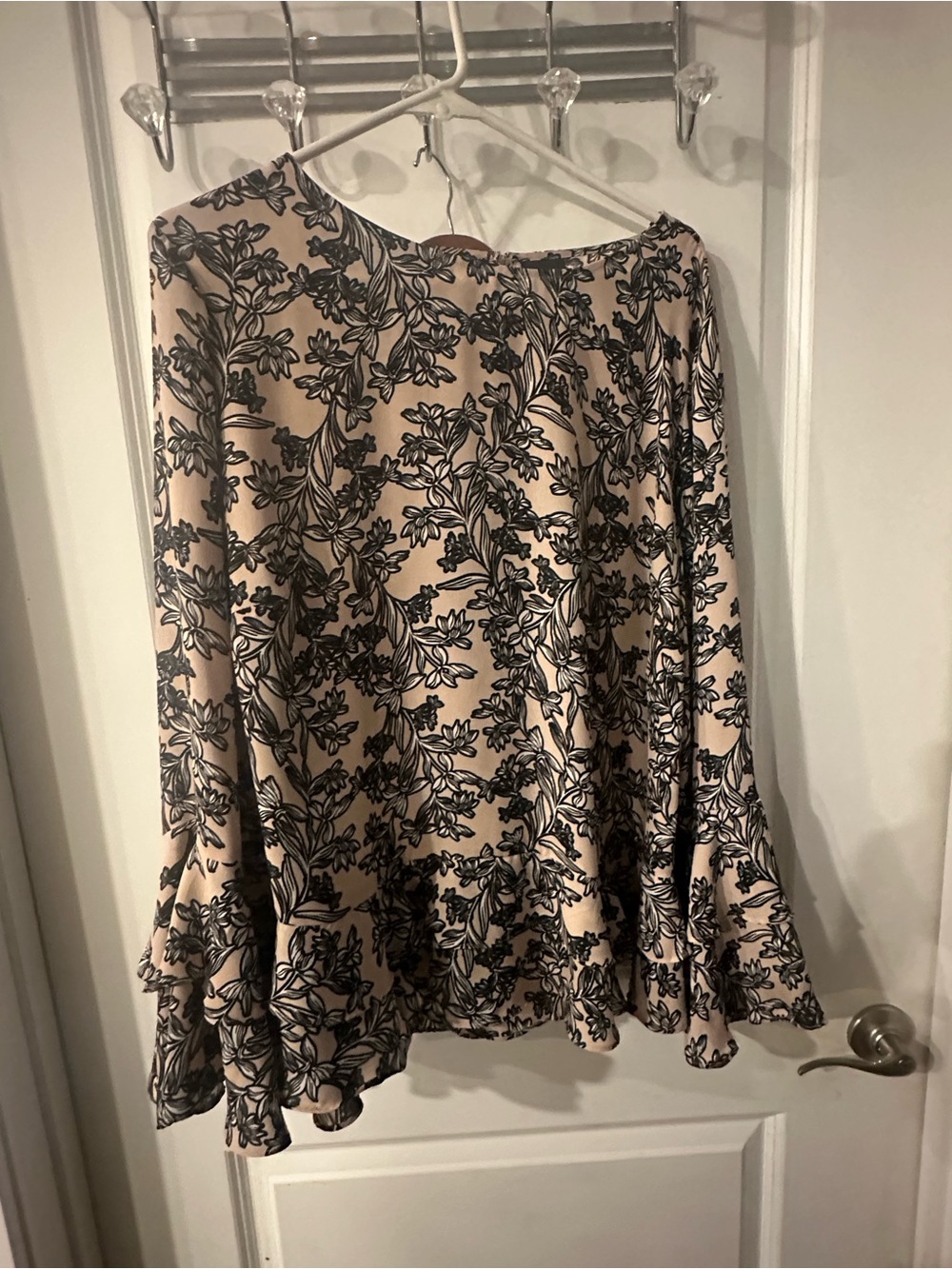 Worthington Floral A-Line Skirt in Blush and Black